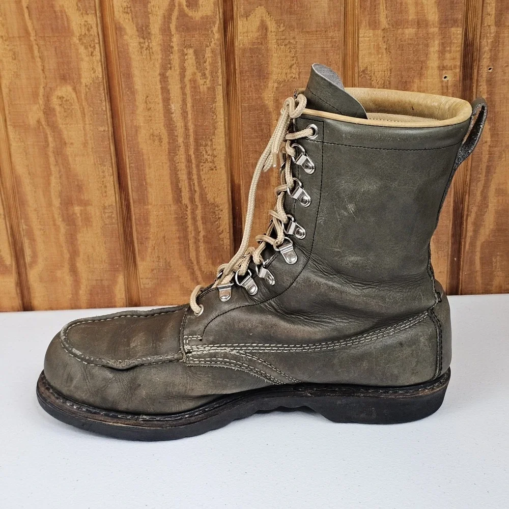 Vintage Sears 12 D Green Leather Moc Toe Sport Hunting USA 1970'S Ted Williams